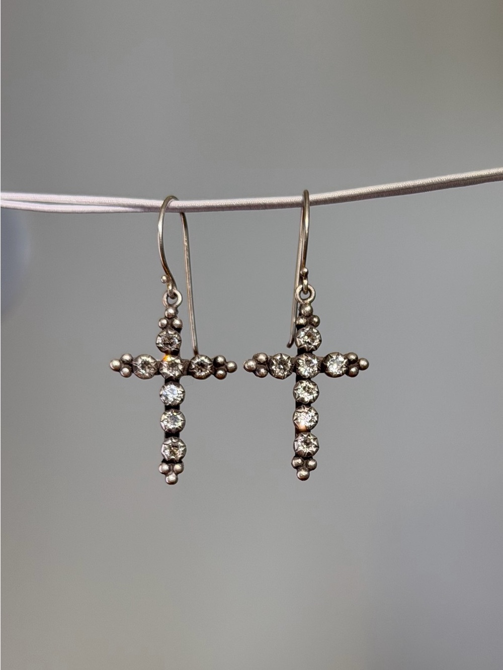 Virgins Saints & Angels Madonna Cross Hook Earrings - Picture 3 of 5